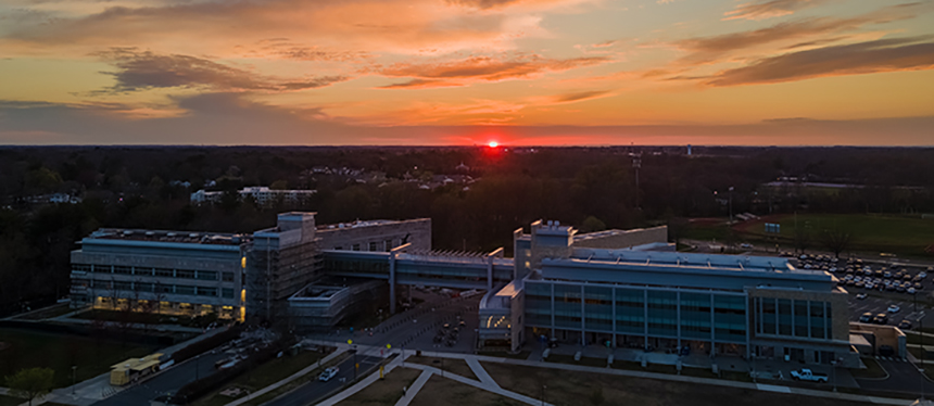 Engineering Hall at night