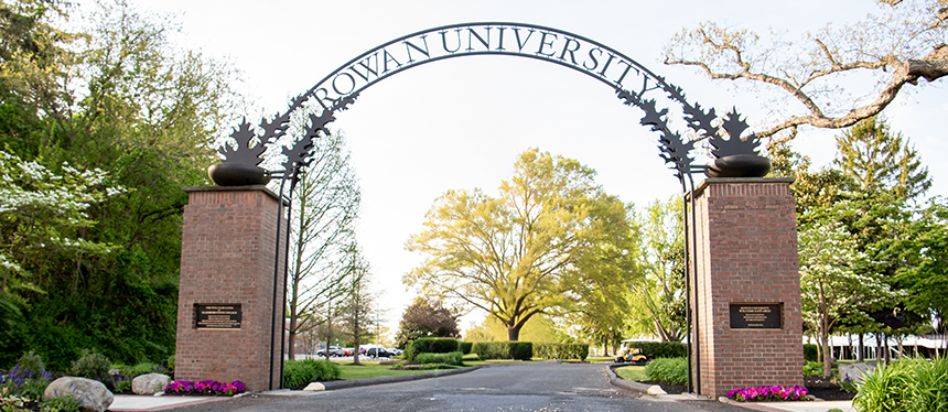Rowan University entrance sign