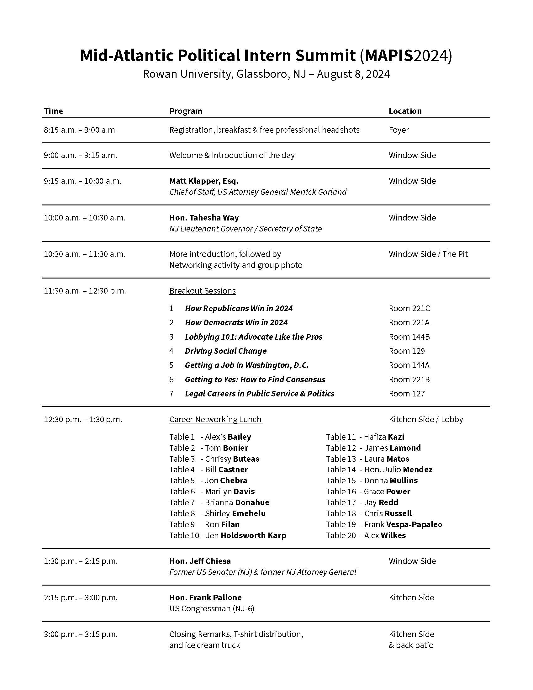 MAPIS2024 Schedule