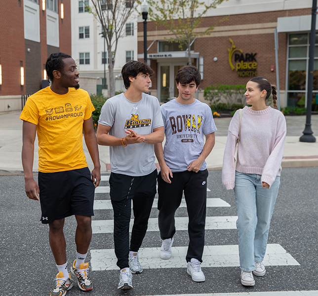 students walking on campus