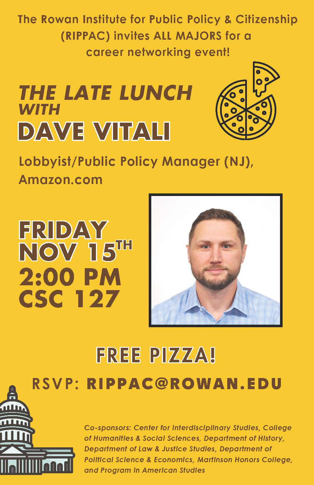 Dave Vitali Late Lunch Flyer