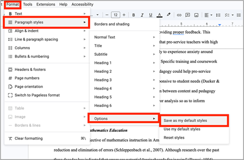 Apply styles as default to apply to future documents