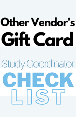 Other Vendor's Gift Card Check List