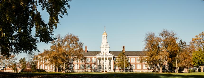 A wide photo of Bunce Hall.