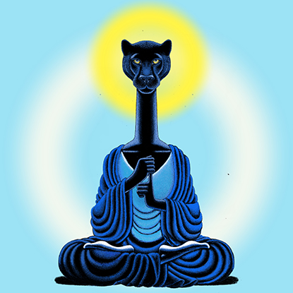 Zen Panther Turning of the Wheel by Malik Edwards