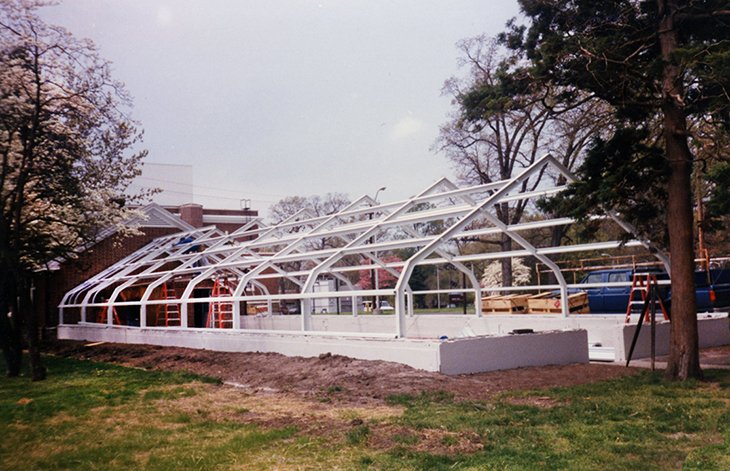 greenhouse getting rebuilt
