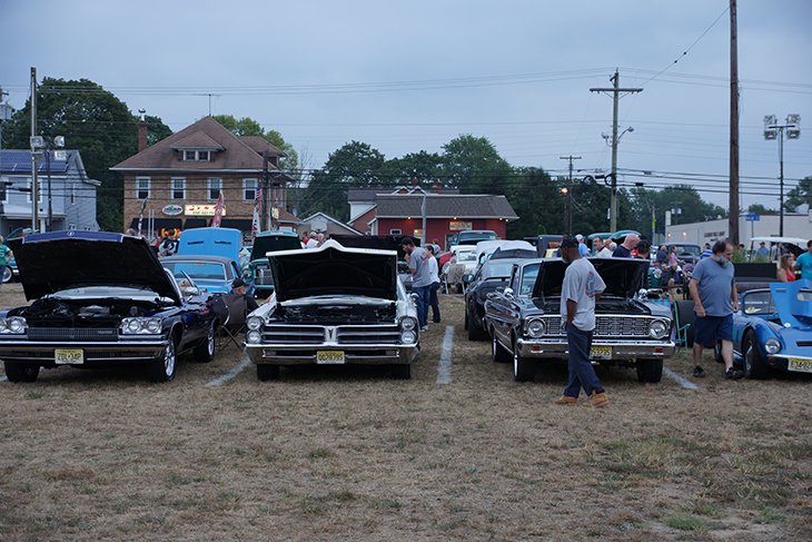 Cars at a community car show