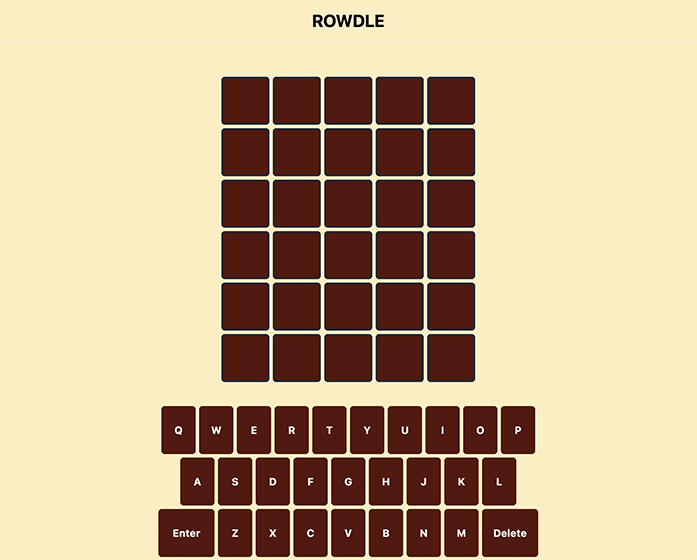 Screenshot from Rowdle game