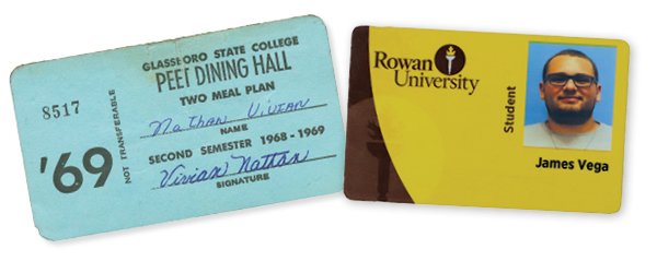 Glassboro State College and Rowan University ID cards