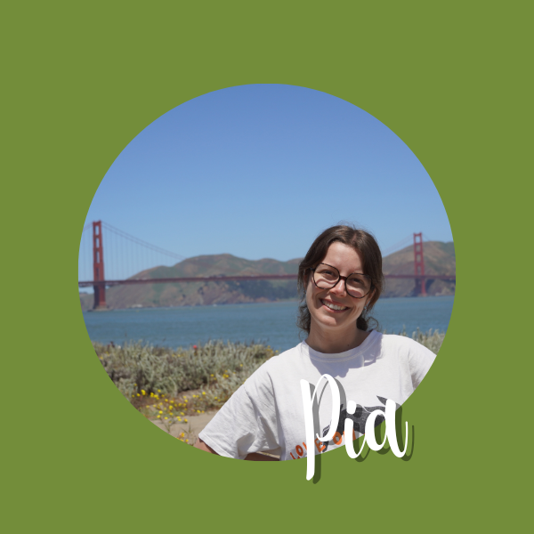 Pia with Golden Gate Bridge behind her