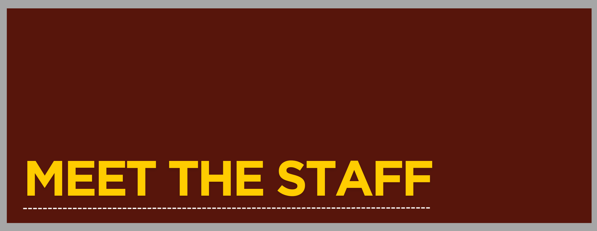 web banner that says meet the staff