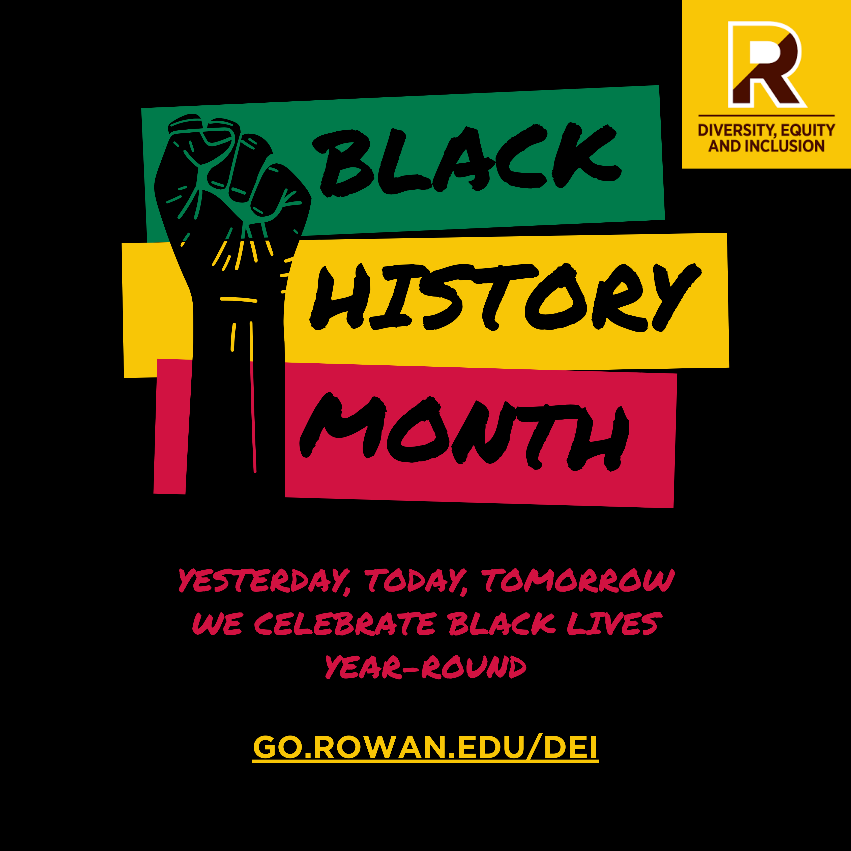 Rowan University DEI Black History Month 2024 Graphic