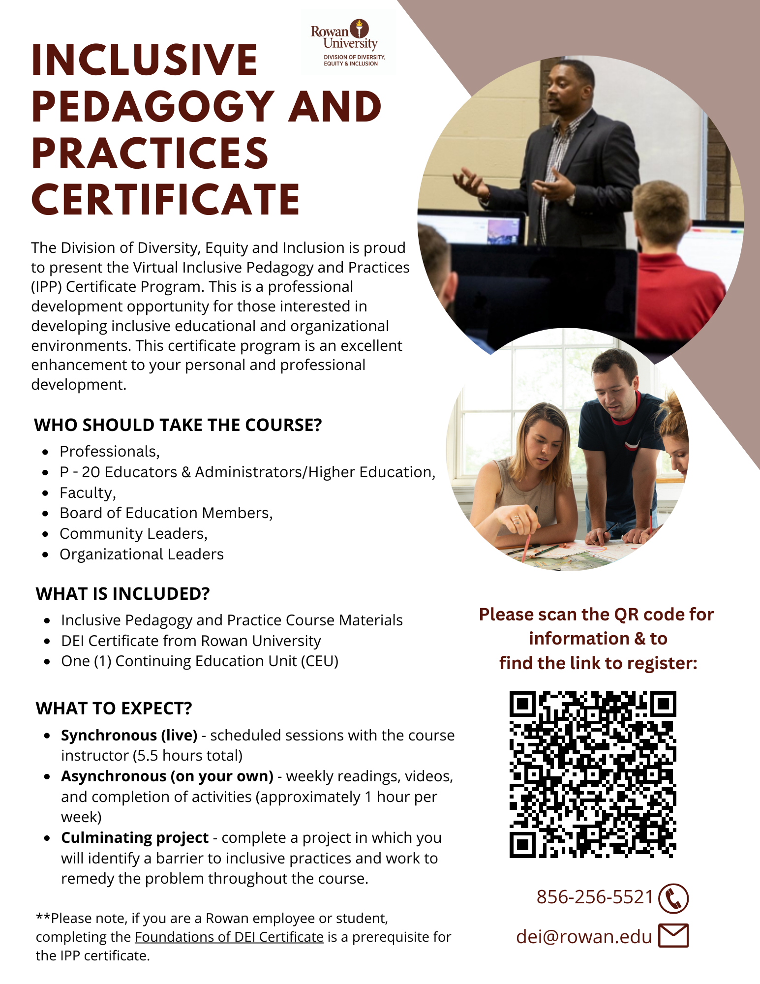 General information flyer for the Inclusive Pedagogy and Practices Certificate, please click the image for a PDF version of this flyer