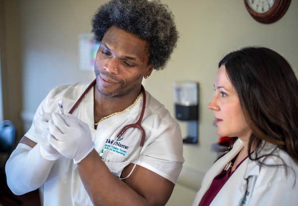 nurses demonstrating skills