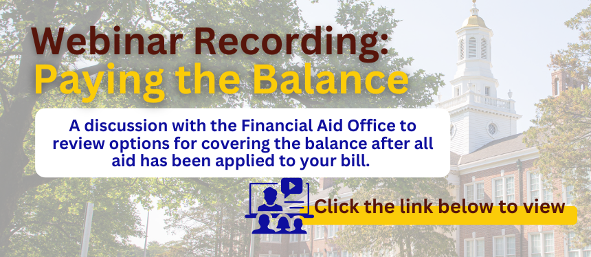 Paying the Balance Webinar Recording, click the link below to view.