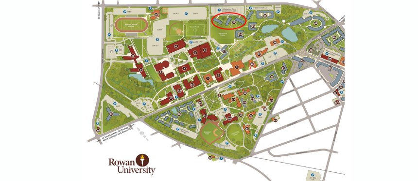 EPA location marked on the Rowan University Main Campus Map 