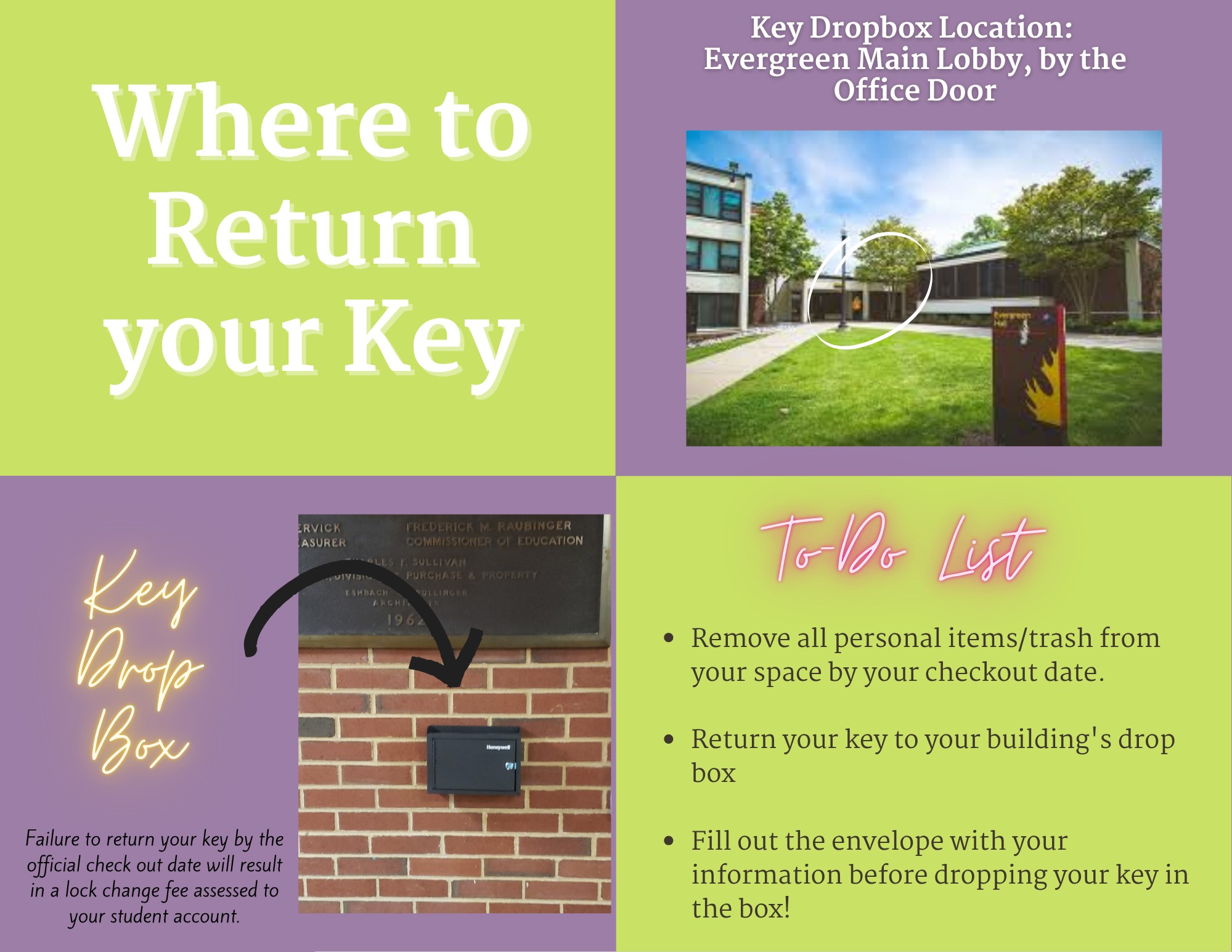 Image of Evergreen Hall key box drop location