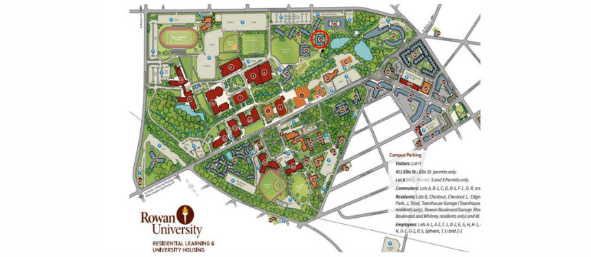 Magnolia dorm location on Rowan University Campus Map