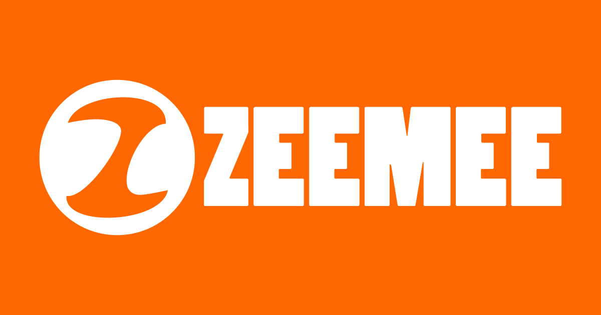 Bright orange background with bold white text reading "ZEEMEE" next to a stylized "Z" in a circle. The design is modern and energetic.