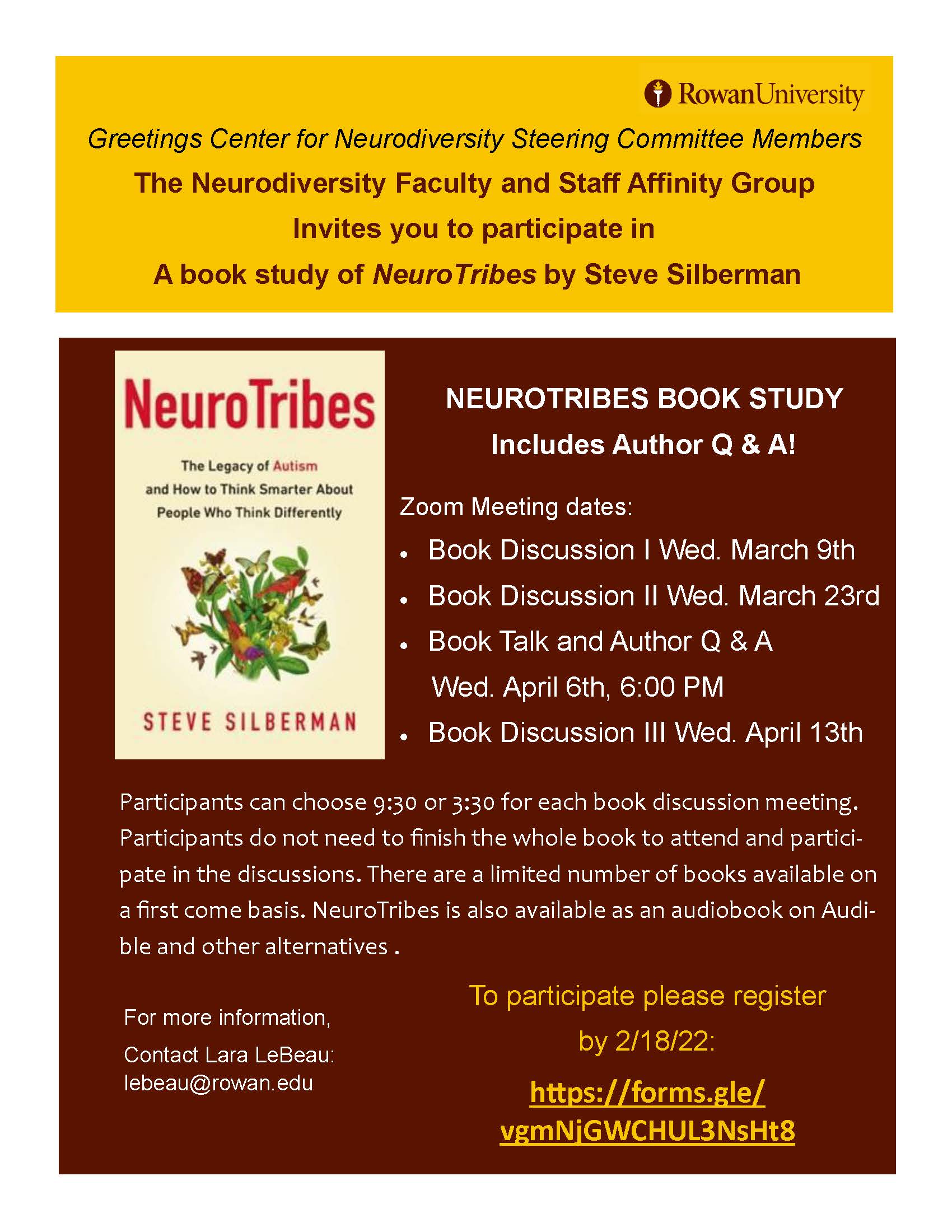 Neurotribes Book Club Flyer_Affinity Grp