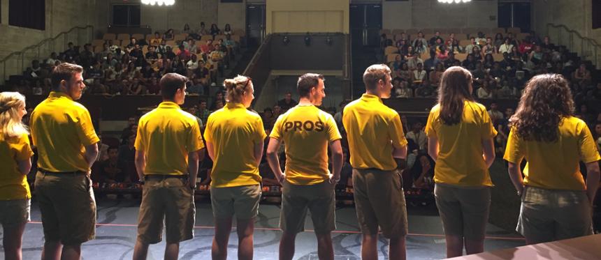 PROS onstage at orientation