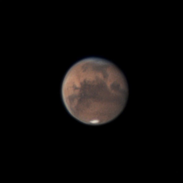 Mars as viewed through a small telescope