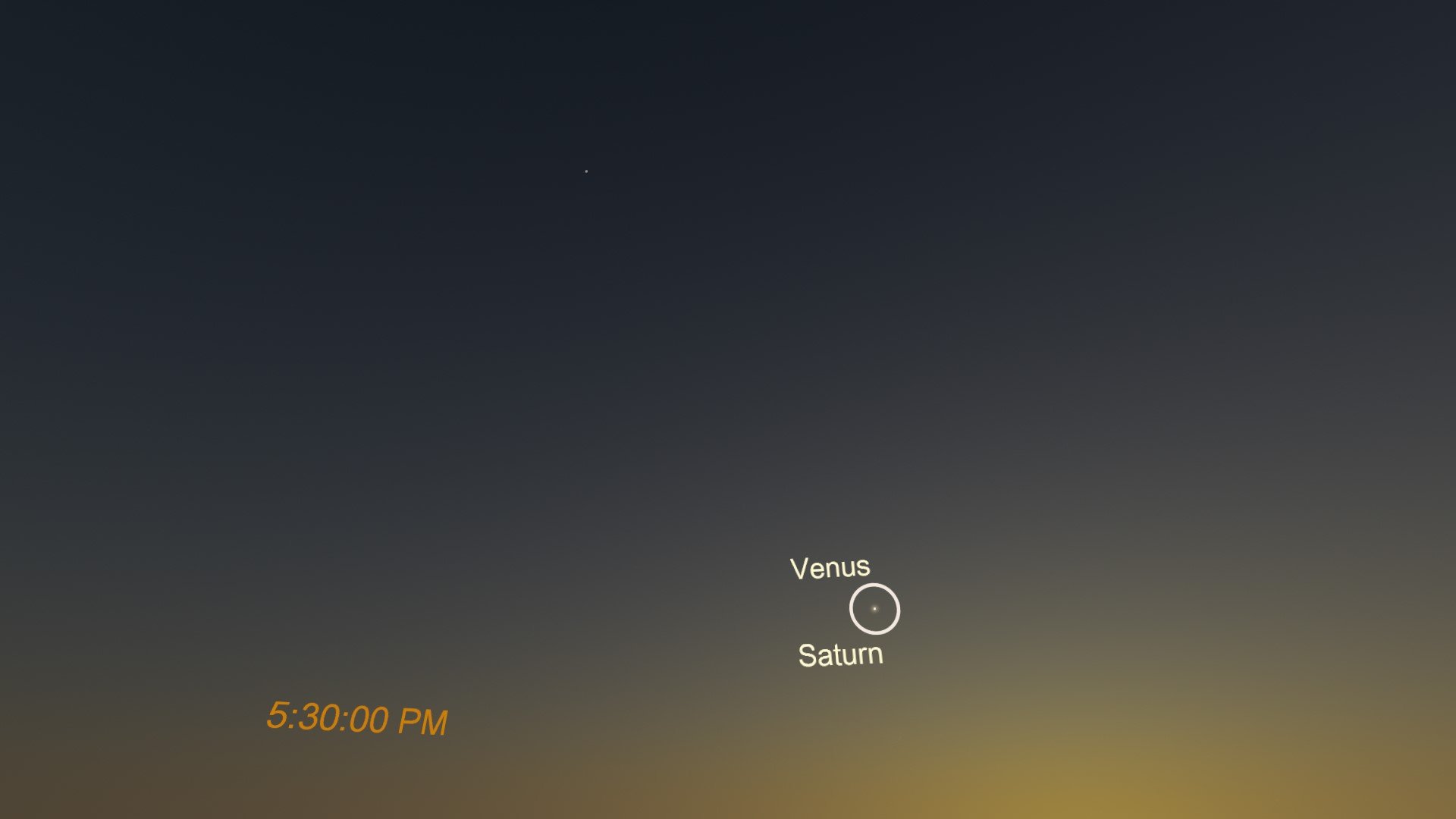 Venus and Saturn are located on the same part of the sky just after sunset on January 22.