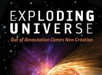 Exploding Universe logo. Out of devastation comes new creation.