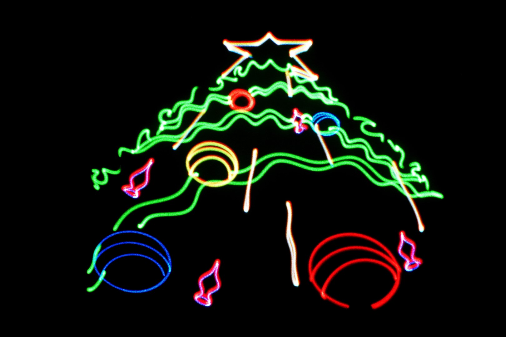 A colorful Christmas tree