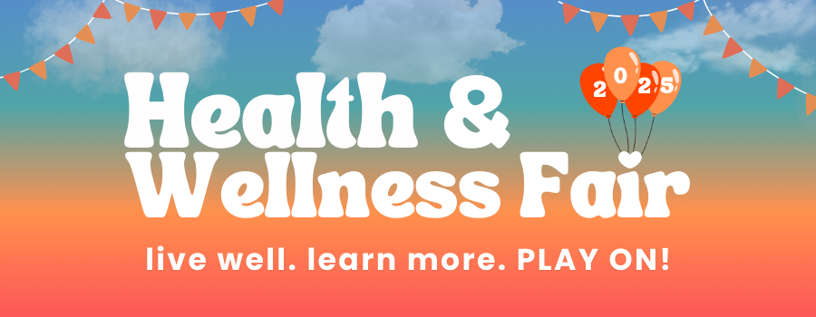 Blue and white banner about Health & Wellness Expo 2024