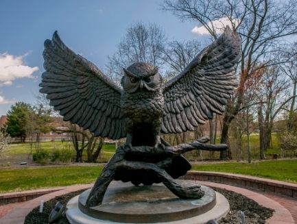 PROF owl statue on Rowan campus
