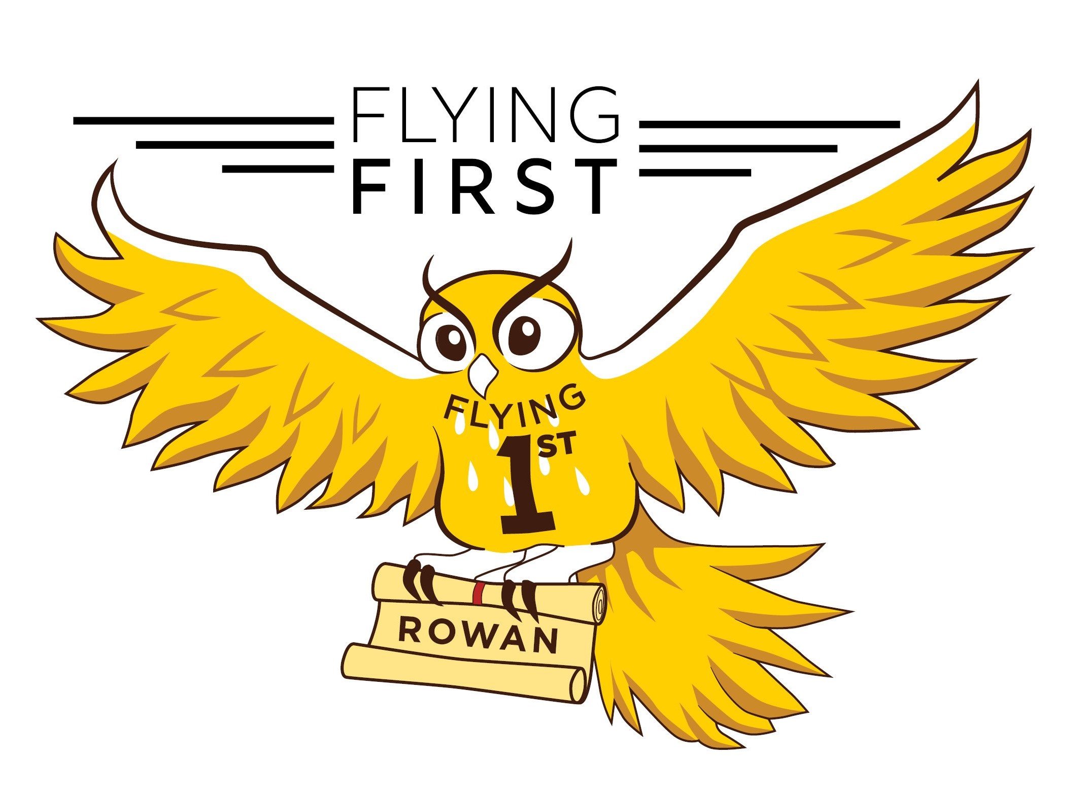 Flying first banner owl