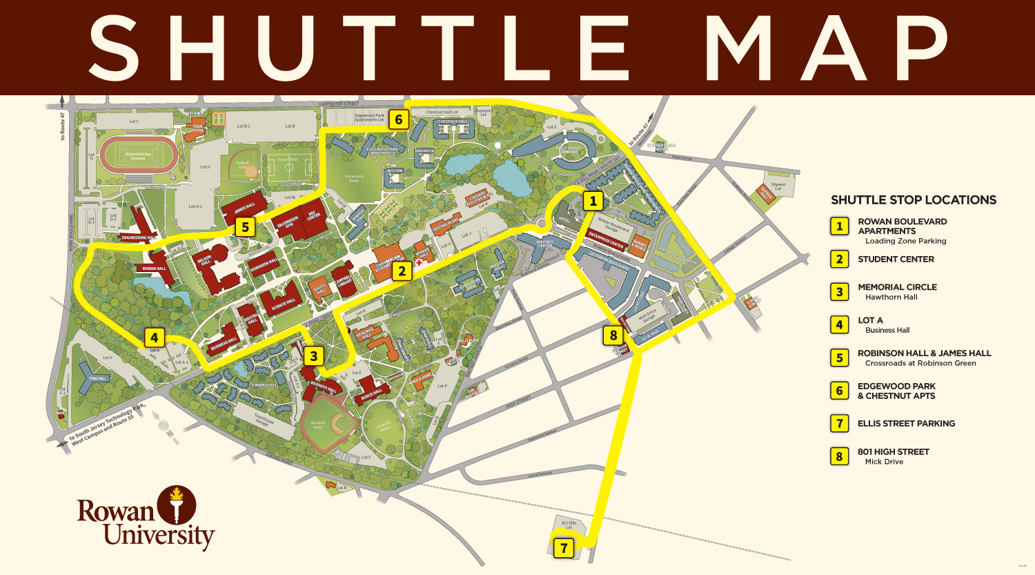 Rowan Campus Map Updated