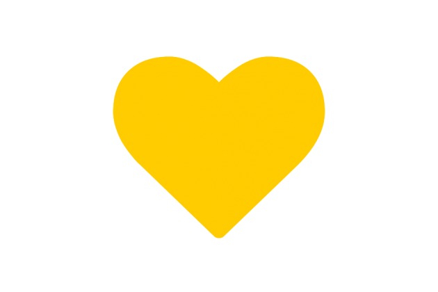 Yellow heart, similar to that of an Instagram like logo.