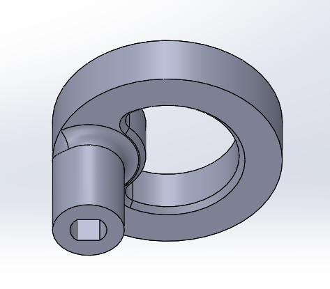 CAD model of machine design fish eccentric back view