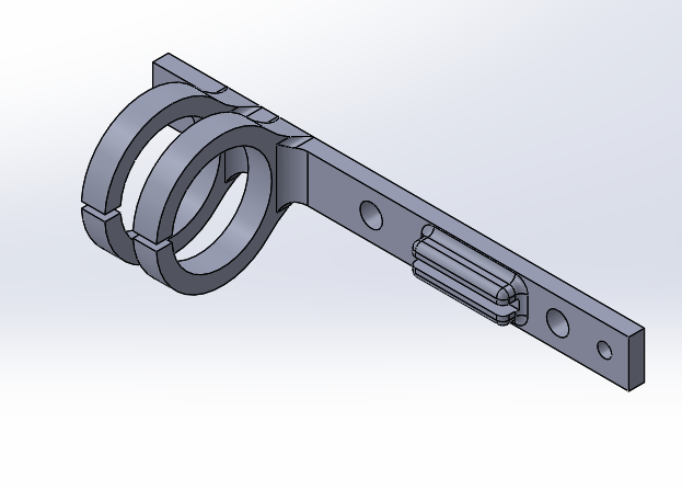 CAD model of machine design fish frame