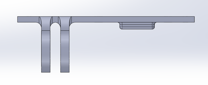 CAD model of machine design fish frame top view