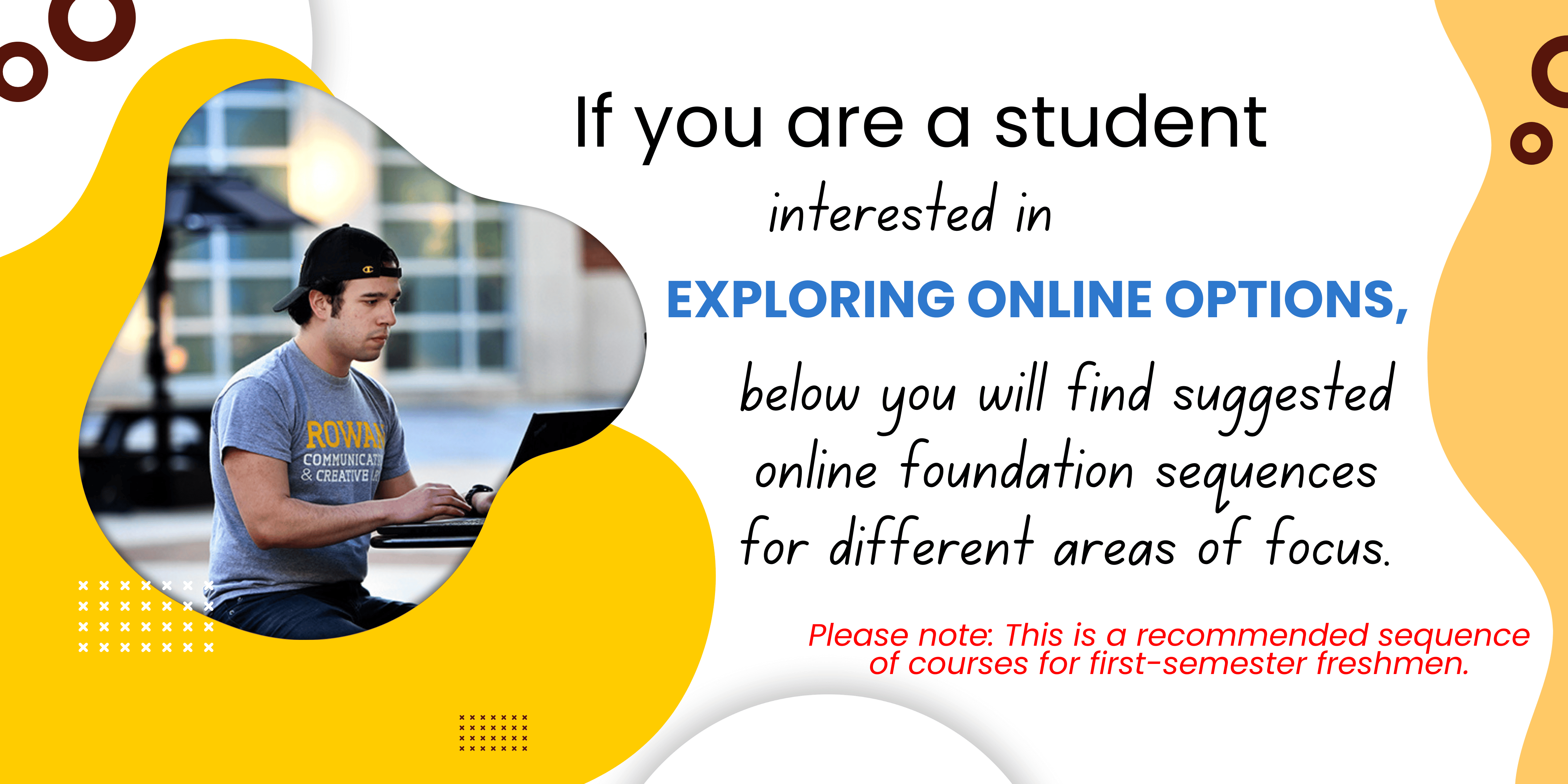 If you are a student exploring online options, below you will find suggested online foundation sequences for different areas of focus.