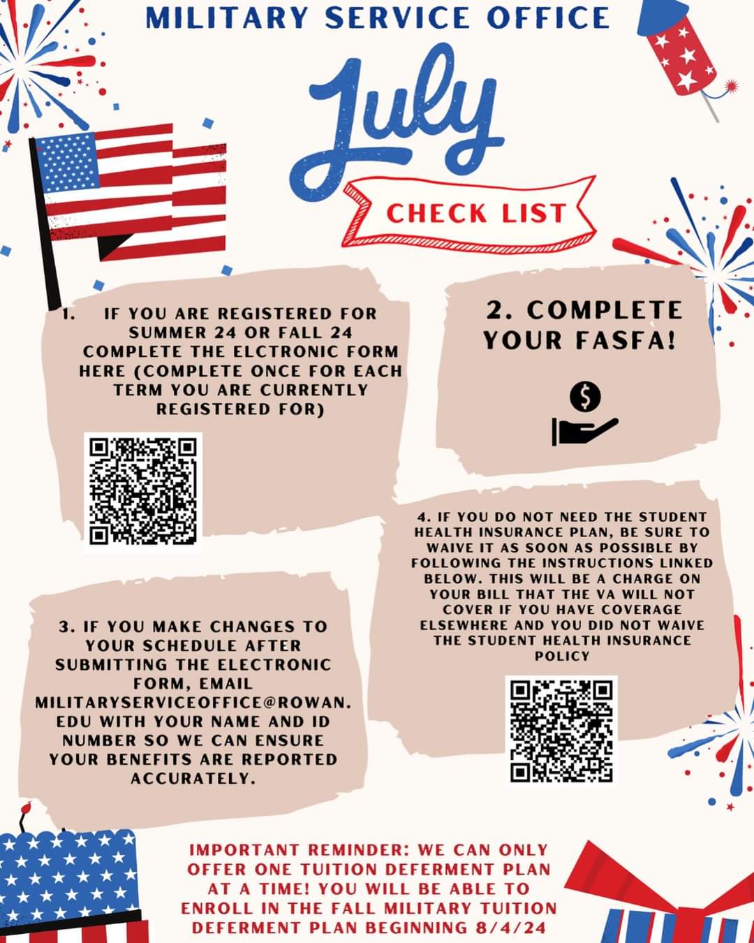 July checklist