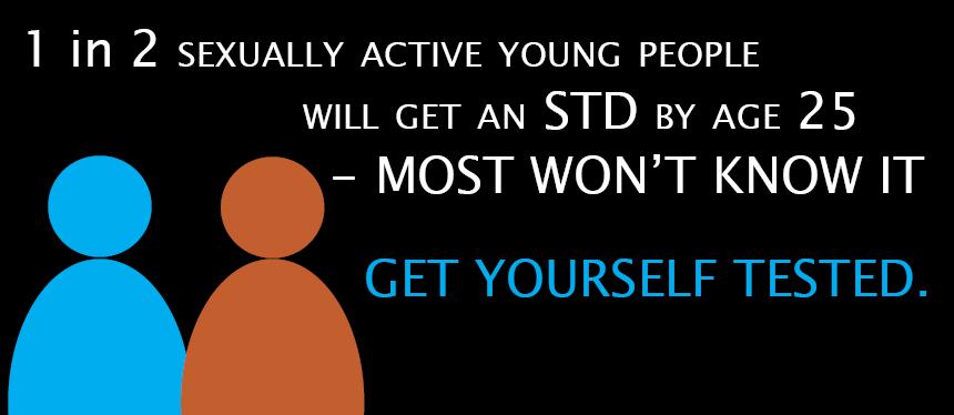 1 in 2 sexually active young people will get an STD by age 25 most won't know it get yourself tested