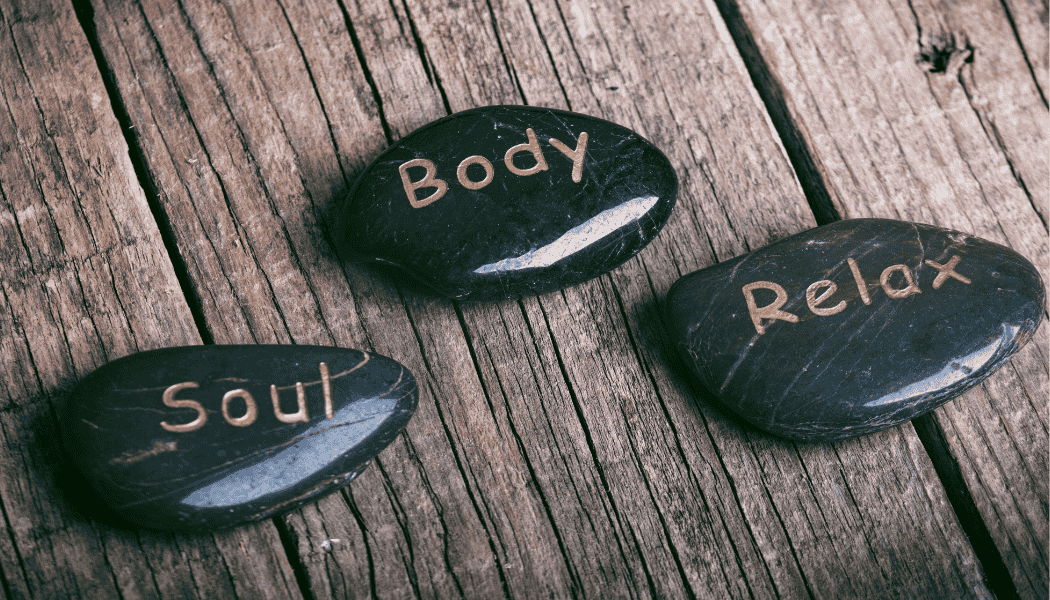 stones that say relax body soul